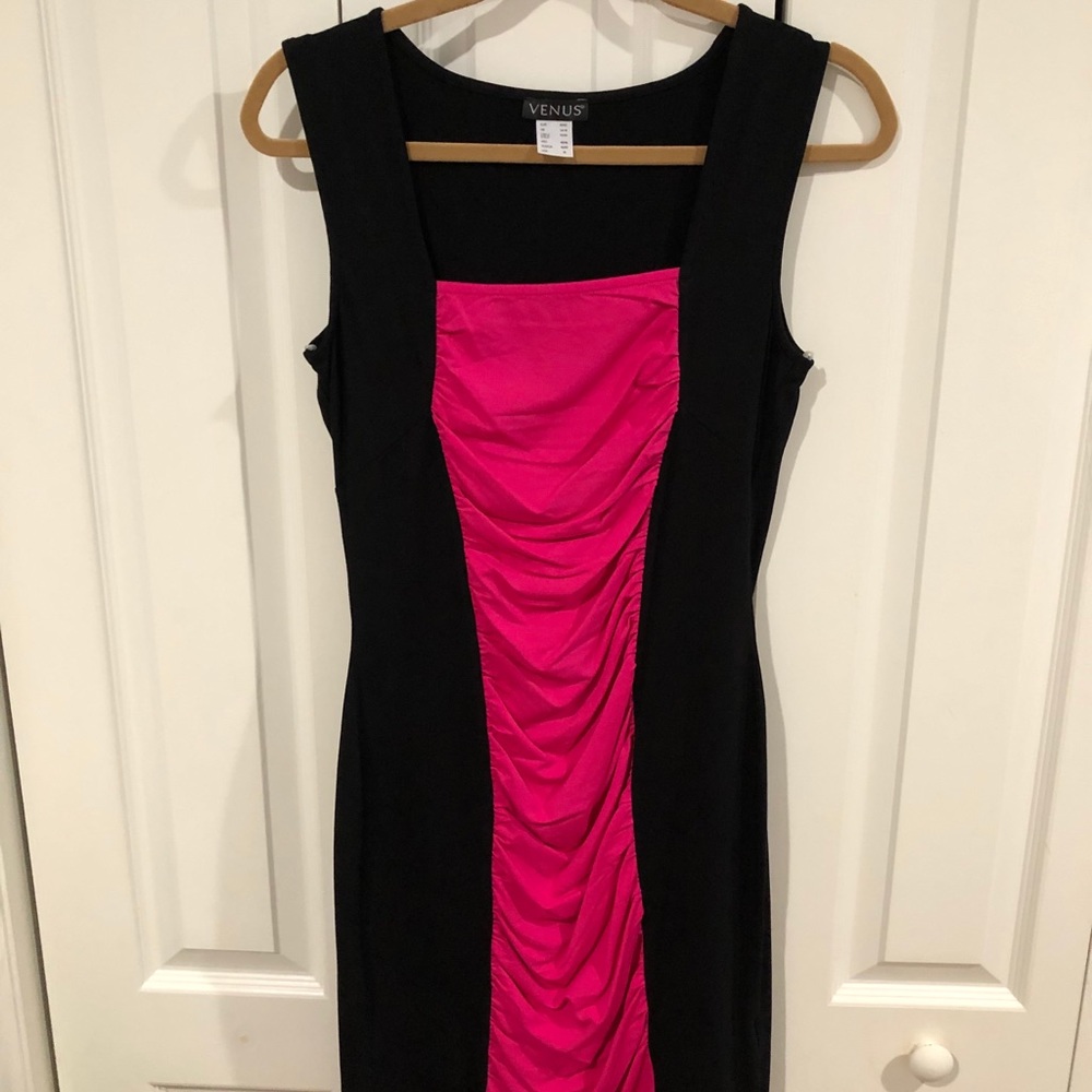 Pink and black dress